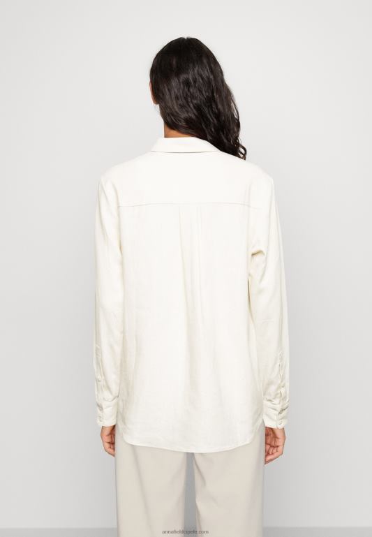 žene bluza od mješavine lana bluza s gumbima bež Anna Field 20N84680 - Slika 3