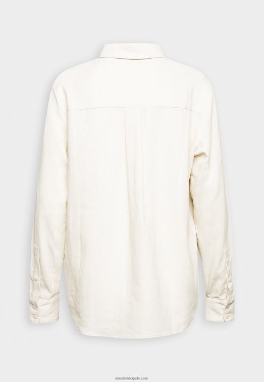 žene bluza od mješavine lana bluza s gumbima bež Anna Field 20N84680 - Slika 6
