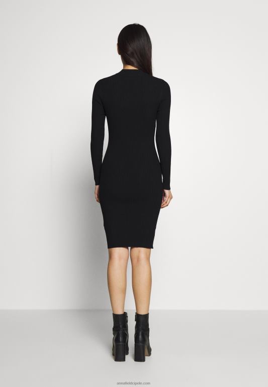 žene crew ausschnitt bodycon ripp mini strickkleid haljina na pomak crna Anna Field 20N84204 - Slika 2