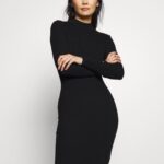 žene crew ausschnitt bodycon ripp mini strickkleid haljina na pomak crna Anna Field 20N84204