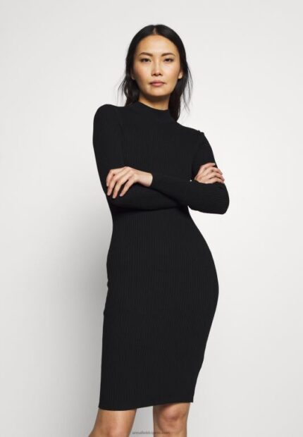 žene crew ausschnitt bodycon ripp mini strickkleid haljina na pomak crna Anna Field 20N84204