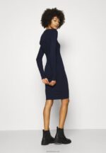 žene crew ausschnitt ripp top bodycon mini strickkleid pomaknuta haljina tamnoplava Anna Field 20N84205 - Slika 3