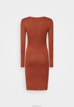 žene crew ausschnitt ripp top bodycon mini strickkleid smeđa haljina Anna Field 20N84202 - Slika 2