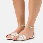 žene kožne peeptoe baletne cipele bijele Anna Field 20N842087