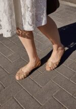 žene kožne peeptoe baletne cipele zlatne Anna Field 20N842131 - Slika 5