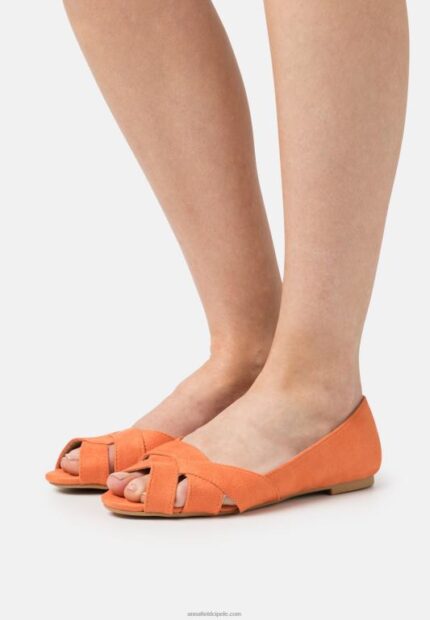 žene peeptoe baletne cipele narančaste Anna Field 20N842153