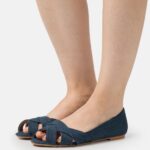 žene peeptoe baletne cipele plave Anna Field 20N842120