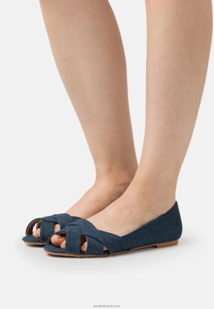 žene peeptoe baletne cipele plave Anna Field 20N842120