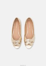 žene peeptoe baletne cipele zlatne Anna Field 20N842103 - Slika 6