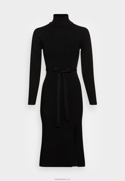 žene rollkragen ripp mini strickkleid mit grtel džemper haljina crna Anna Field 20N84234 - Slika 1