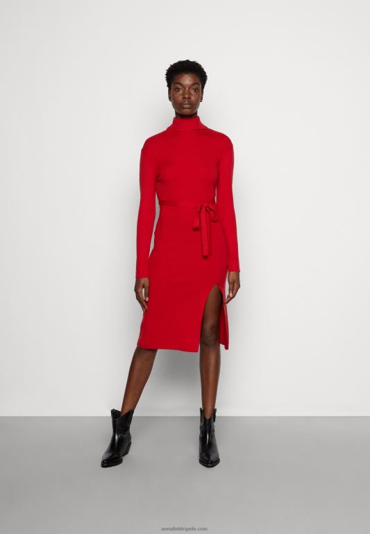 žene rollkragen ripp mini strickkleid mit grtel džemper haljina crvena Anna Field 20N84232 - Slika 1