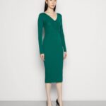 žene v ausschnitt midi strickkleid pomaknuta haljina uz tijelo zelena Anna Field 20N84196