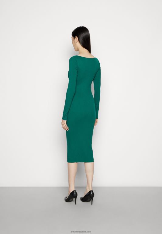 žene v ausschnitt midi strickkleid pomaknuta haljina uz tijelo zelena Anna Field 20N84196 - Slika 3