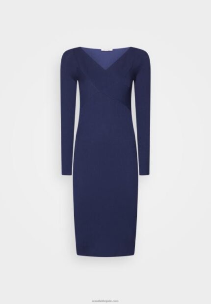 žene v ausschnitt tamnoplava midi strickkleid pomaknuta haljina uz tijelo Anna Field 20N84214