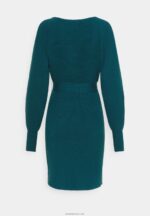 žene wrap v ausschnitt mini strickkleid mit grtel shift dress duboko plavozelena Anna Field 20N84207 - Slika 2