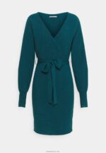 žene wrap v ausschnitt mini strickkleid mit grtel shift dress duboko plavozelena Anna Field 20N84207