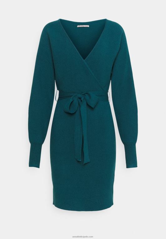 zene_wrap_v_ausschnitt_mini_strickkleid_mit_grtel_shift_dress_duboko_plavozelena_anna_field_20n84207.jpg žene wrap v ausschnitt mini strickkleid mit grtel shift dress duboko plavozelena Anna Field 20N84207 - Slika 1