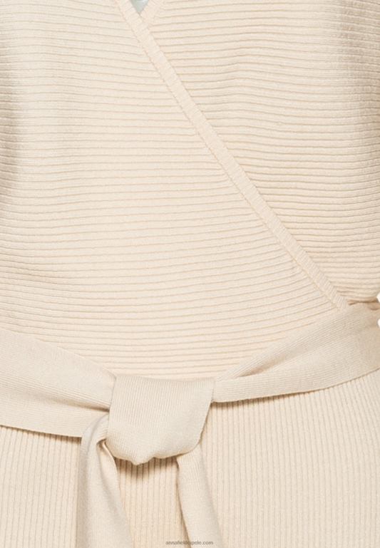 žene wrap v ausschnitt mini strickkleid mit grtel shift dress off white Anna Field 20N84203 - Slika 3